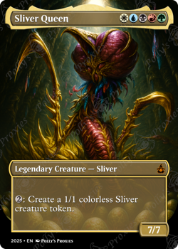 Sliver Queen and 5 Tokens (6 Pack) FOIL Proxy Cards with Custom Art Design - Image 5