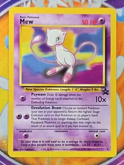🔥Mew 8 Wizards of the Coast Black Star Promo 8/53 1999-2000 Basic Pokemon Card - Image 1