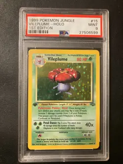 PSA 9 Jungle Vileplume Holo 1st edition Mint Rare Vintage Pokemon Card - Image 1