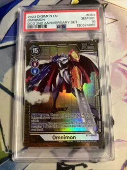 2023 DIGIMON PROMO DIGIMON CARD GAME 2ND ANNIVERSARY SET #084 OMNIMON PSA 10 - Image 1