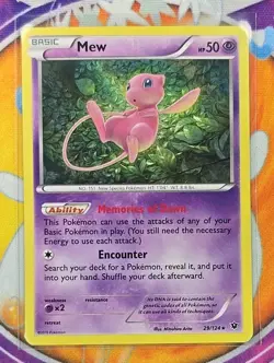 🔥Pokemon Mew TCG Holo Rare Card 29/124 XY Fates Collide 2016 Fresh Sleeved 👍📈 - Image 3