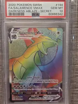 2020 POKEMON SWORD & SHIELD DARKNESS ABLAZE | SECRET FULL ART/SALAMENCE VMAX 194 - Image 1