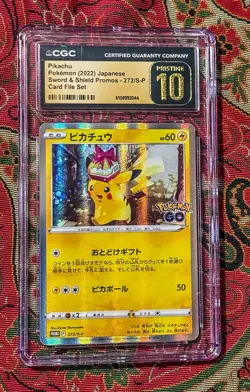 CGC 10 PRISTINE PIKACHU 2022 Pokemon Japanese 272/S-P Sword & Shield Promos 💥 - Image 1