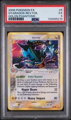 2006 POKEMON EX HOLON PHANTOMS 8 GYARADOS-REVERSE HOLO STAMPED PSA 5 - Image 1