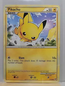 Pikachu Common Regular Undaunted 61/90 HP Pokemon TCG - Image 1