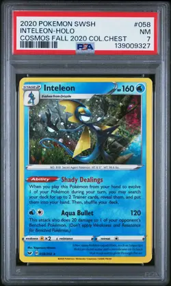 2020 POKEMON SWORD & SHIELD COSMOS FALL 2020 COLLECTOR CHEST INTELEON-HOLO PSA 7 - Image 1