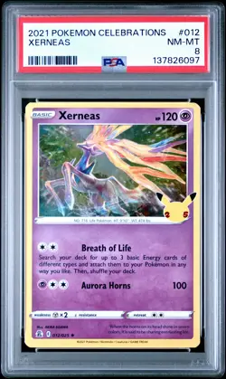 2021 POKEMON CELEBRATIONS #012 XERNEAS PSA 8 - Image 1