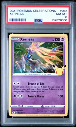 2021 POKEMON CELEBRATIONS #012 XERNEAS PSA 8 - Image 1