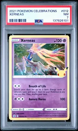 2021 POKEMON CELEBRATIONS #012 XERNEAS PSA 7 - Image 1