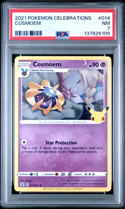 2021 POKEMON CELEBRATIONS #014 COSMOEM PSA 7 - Image 1