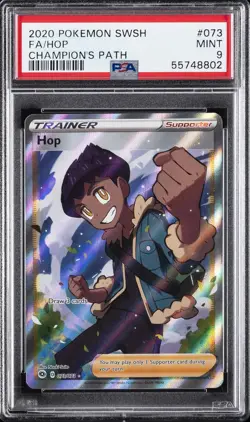2020 POKEMON SWORD & SHIELD CHAMP'S PATH #073 FULL ART/HOP PSA 9 - Image 1
