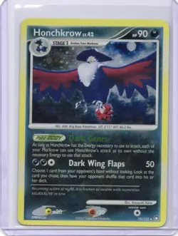 2007 Pokemon Mysterious Treasures Honchkrow 10/123 Holo Rare - Image 1