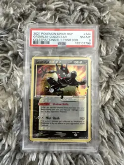 2021 Pokemon Celebrations Greninja Gold Star Promo #SWSH144 PSA 8 - Image 1