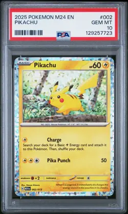 2025 POKEMON M24 EN-MCDONALD'S COLL #002 PIKACHU PSA 10 - Image 1