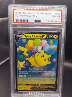 2021 Pokemon Celebrations #006 Flying Pikachu V PSA 8 NM-MT - Image 1