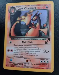 Pokemon Dark Charizard-#4/82-Team Rocket Holo-1999 Vintage-WOTC-MP. - Image 1