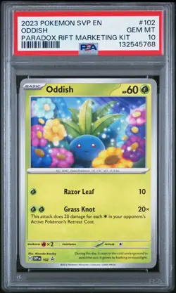 Pokemon Oddish #102 Black Star Promo Path to the Peak 2023 - PSA 10 - Image 1
