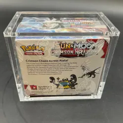 Pokemon TCG Sun & Moon Crimson Invasion Booster Box Sealed w/ Acrylic Case - Image 2