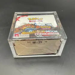Pokemon TCG Sun & Moon Crimson Invasion Booster Box Sealed w/ Acrylic Case - Image 4