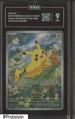 2024 Pokemon Scarlet & Violet BSP Paldea Adventure Chest #088 Pikachu TAG 9 - Image 1