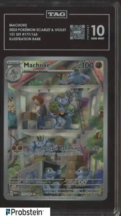 2023 Pokemon Scarlet & Violet 151 Set Illustration Rare #177 Machoke TAG 10 - Image 1