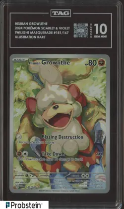 2024 Pokemon SV Twilight Masquerade Illustration Rare Hisuian Growlithe TAG 10 - Image 1