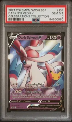 2021 POKEMON SWSH BLACK STAR PROMO CELEBRATIONS COLL #134 DARK SYLVEON V PSA 10 - Image 1