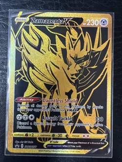 Zamazenta V SWSH077 Gold Holo Black Star Promo Card(Pokemon TCG Sword & Shield) - Image 1