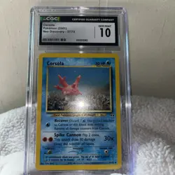 Pokemon TCG Corsola Card Neo Discovery Series 37/75 Graded CGC GEM MINT 10 - Image 2