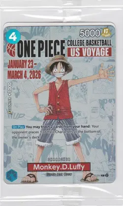 Bandai Namco Monkey.D.Luffy P-055 Promo Card One Piece Basketball (Listing #1) - Image 1