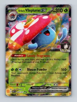 Erika’s Vileplume ex 003 Pokemon Ascended Heroes Double Rare Card NM+ (a) - Image 1