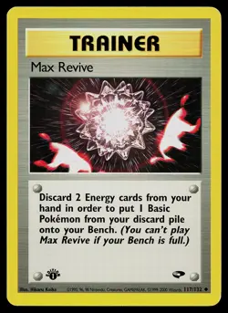 Pokemon Card - Max Revive Gym Challenge 117/132 Uncommon 1st Edition - Image 1