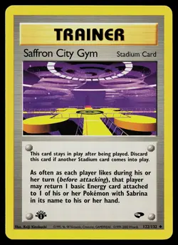 Pokemon Card - Saffron City Gym Gym Challenge 122/132 Uncommon 1st Edition - Image 1