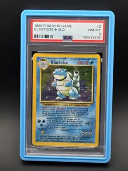 Blastoise Base Set Unlimited Holo Rare 2/102 PSA 8 English Pokemon TCG Card 1999 - Image 1