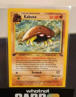 Kabuto 1999 Pokemon Fossil 1st Edition 50/62 LP Card Common - Image 1