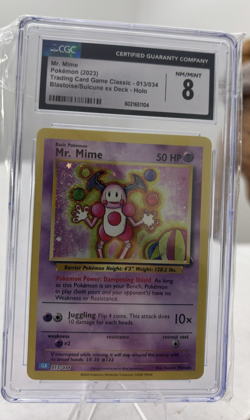 Pokemon Trading Card Classic Mr. Mime 013/034 Holo CGC 8 - Image 1