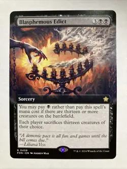 Blasphemous Edict (Extended Art) Foundations Regular NM Pack Fresh - Image 1