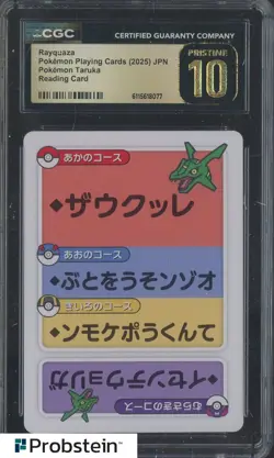2025 Pokemon Japanese Takura Playing Cards Reading Card Rayquaza CGC 10 - Image 1