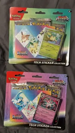 Pokemon TCG Lot Of (2) Prismatic Evolutions Tech Sticker Collection - Image 1