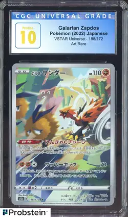 ​2022 Pokemon VSTAR Universe #188/172 Art Rare Galarian Zapdos CGC 10 PRISTINE - Image 1