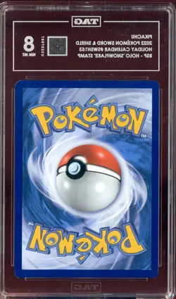 2022 Pokemon SWSH Holiday Calendar BSP Snowflake Stamp Pikachu Holo TAG 8 - Image 2