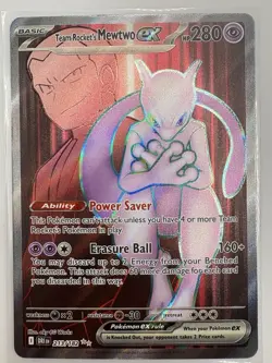 Pokemon TCG Team Rockets Mewtwo EX 213/182 Full Art Destined Rivals English - Image 1