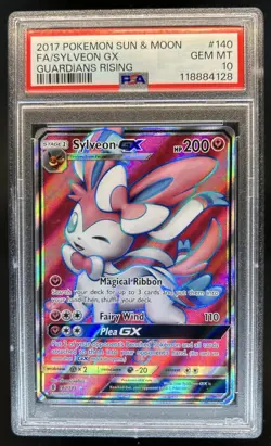 2017 Pokemon Sun & Moon Guardians Rising Sylveon #140/145 PSA 10 - Image 1