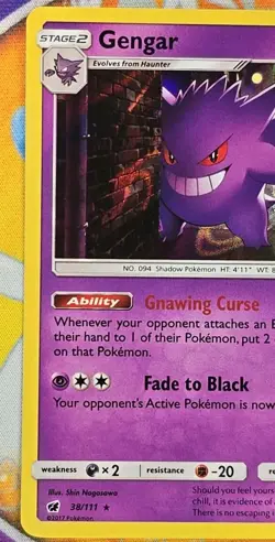 🔥Pokemon TCG Gengar 38/111 Crimson Invasion Reverse Holo Rare Mint Condition👍 - Image 3