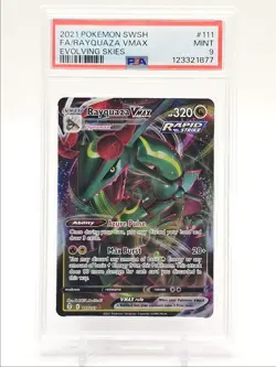 RAYQUAZA VMAX 2021 POKEMON EVOLVING SKIES SHINY RARE 111/203 PSA 9 Q0004 - Image 1