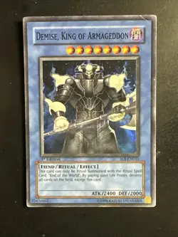 Yugioh Demise, King of Armageddon SOI-EN035 Super Rare 1st Ed MP - Image 1