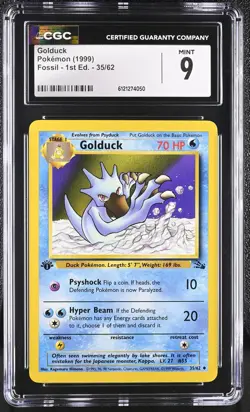 CGC 9 MINT Golduck 1999 Fossil 1st Edition 35/62 Pokemon Card - Image 1