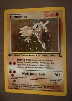 Pokemon TCG Hitmonlee Fossil Holo Card 7/62 First Edition - Image 4