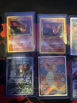 Pokemon TCG Charmanders and Charizard Lot of Cards 9 Total Cards. Near Mint - Image 1