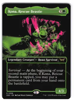 Kona, Rescue Beastie (Showcase) R Duskmourn: House of Horror 358 NM MTG Magic - Image 1